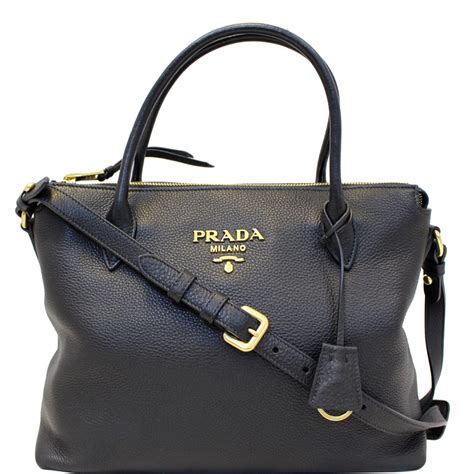 mirage tote leather black prada|Black Leather Tote .